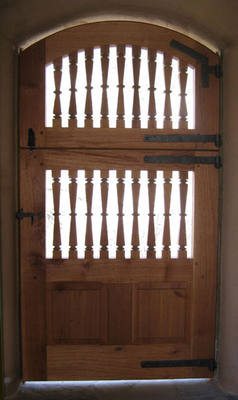 Custom Gates - Gate with Dutch Door Spindles and Strap Hinges